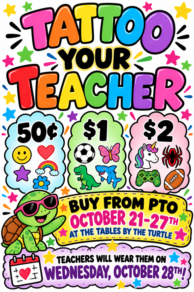 Tattoo You Teacher buy tattoos starting at 50 cents- teachers wear them.