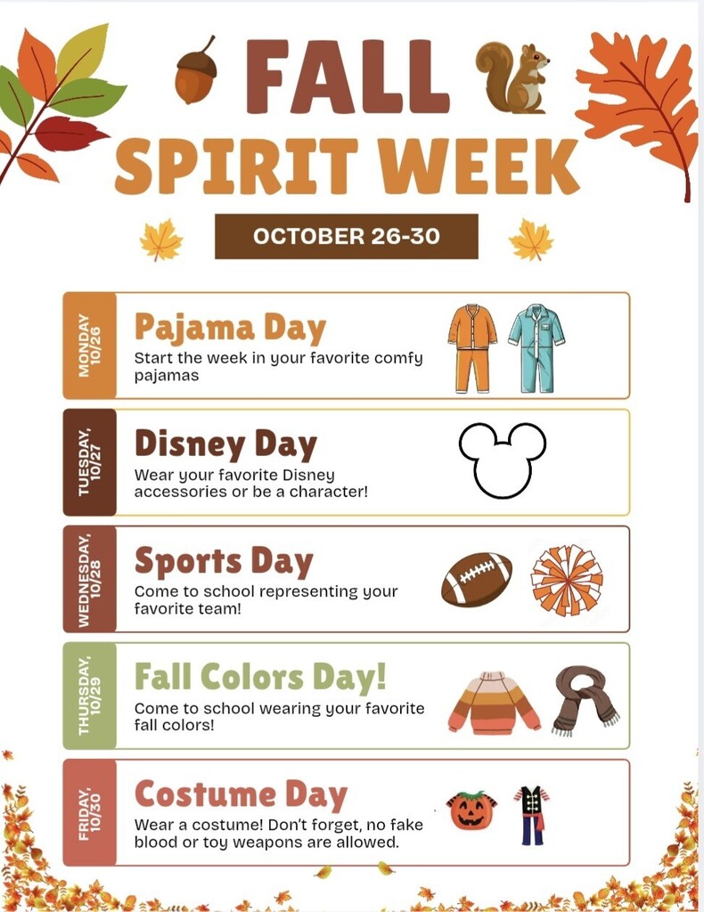 Spirit week next week