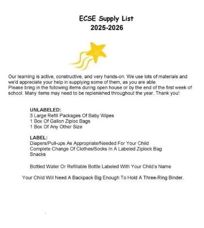 supply lists