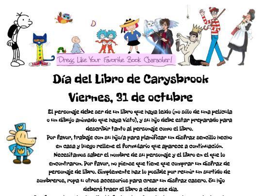 Book Character Day - Spanish part 1