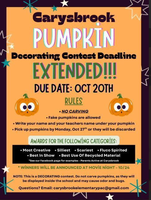 Pumpkin Contest Extended!
