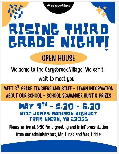 Rising Third Grade Night