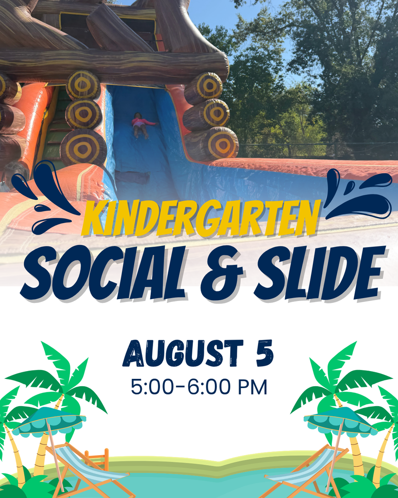 Kindergarten social & slide - August 5 at 5-6pm