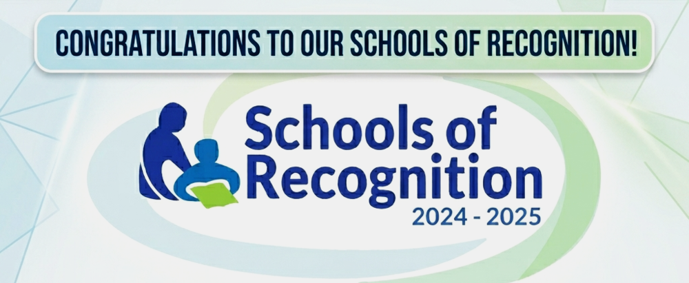 School Logos for Evans, Parkside, Sabish, and Woodworth celebrated as Schools of Recognition