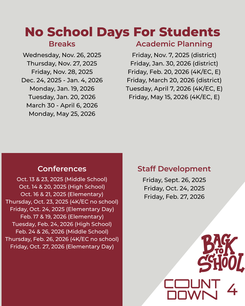 Back to School countdown is at 4