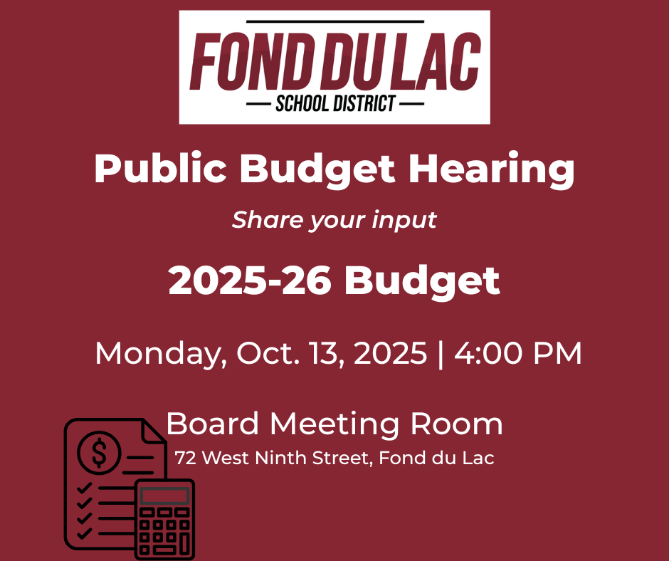 Event flier, Public Budget Hearing on Oct. 13 at 4pm 