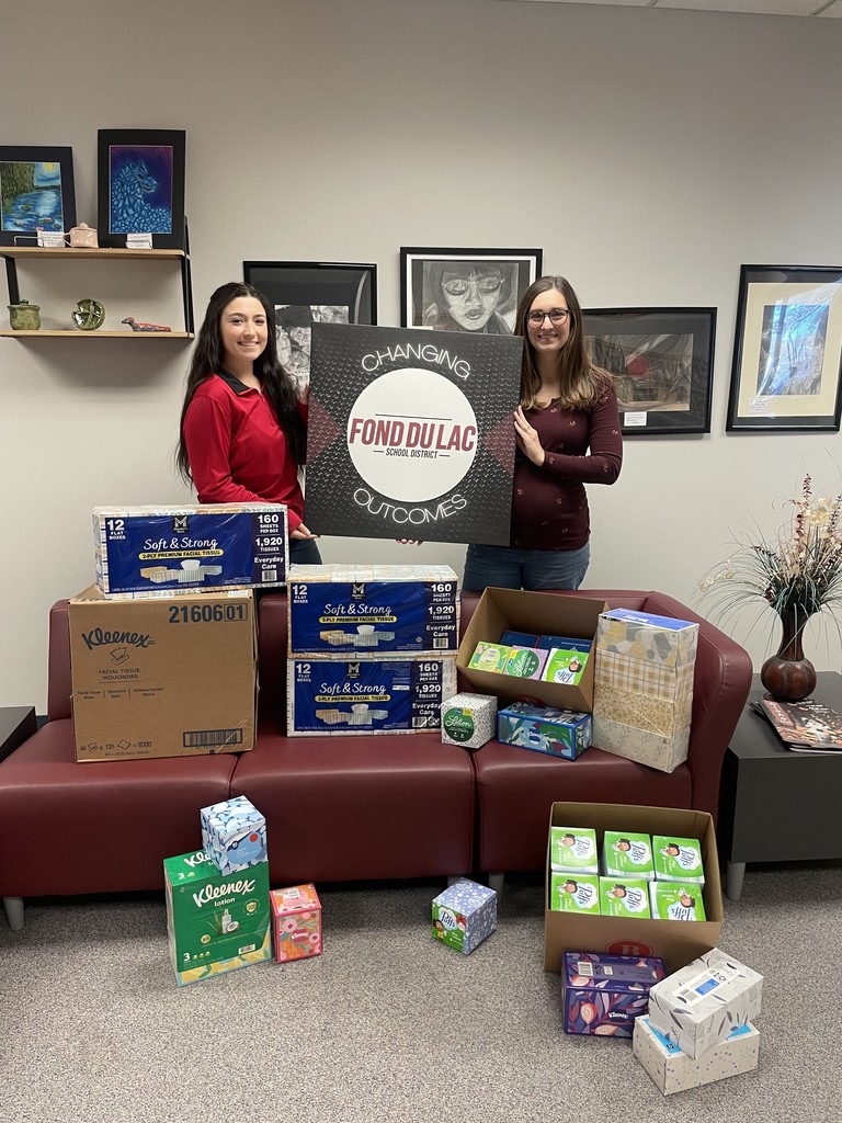 Tissue boxes donated by Badger Liquor