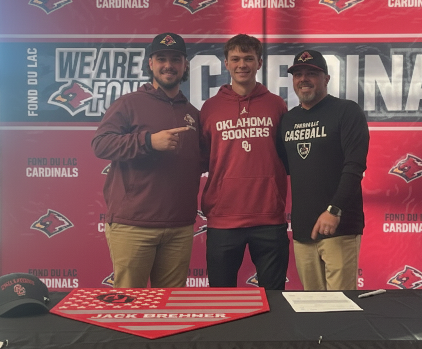Jack Brenner in Oklahoma Sooners gear with Fondy Baseball
