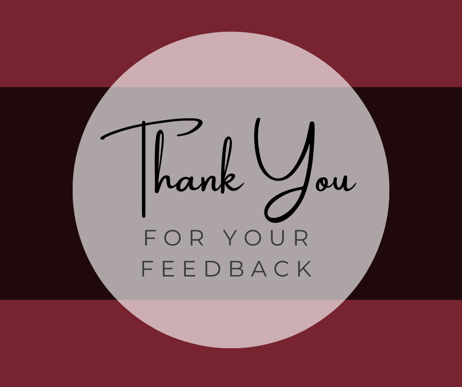 Graphic saying "Thank you for your feedback"