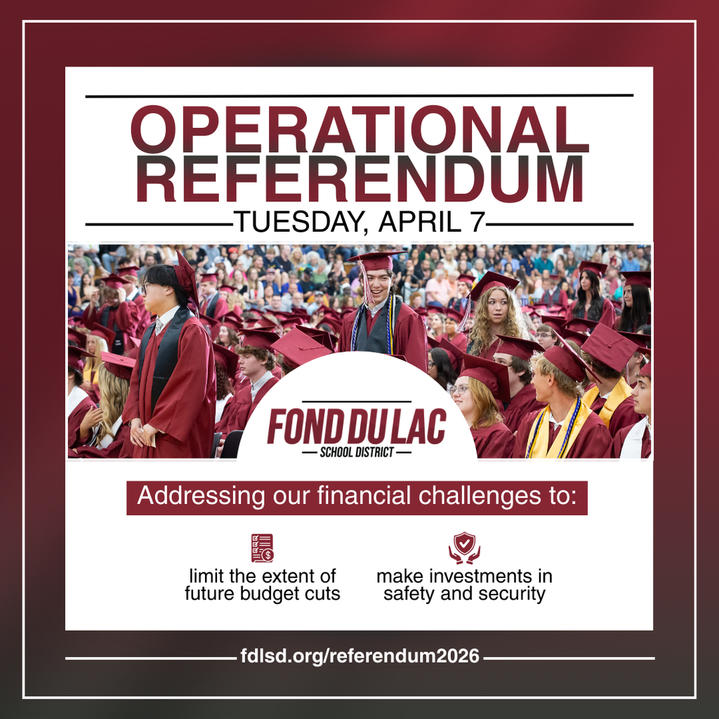 Operational Referendum - Tuesday, April 7. Addressing our financial challenges to: limit the extent of future budget cuts, make investments in safety & security.