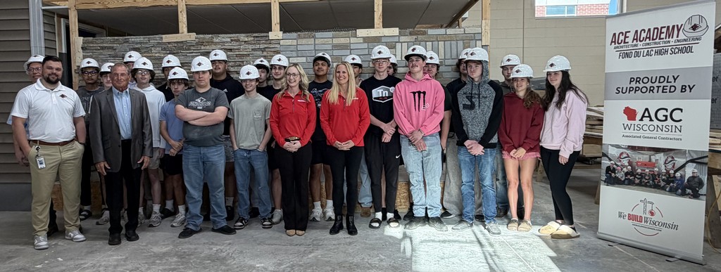 Group photo with ACE students, instructions, and Michels Corporation representatives