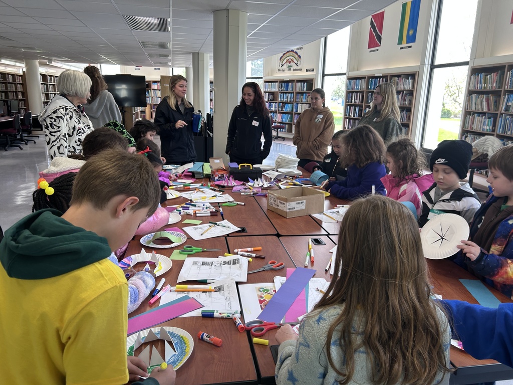 Students doing crafts