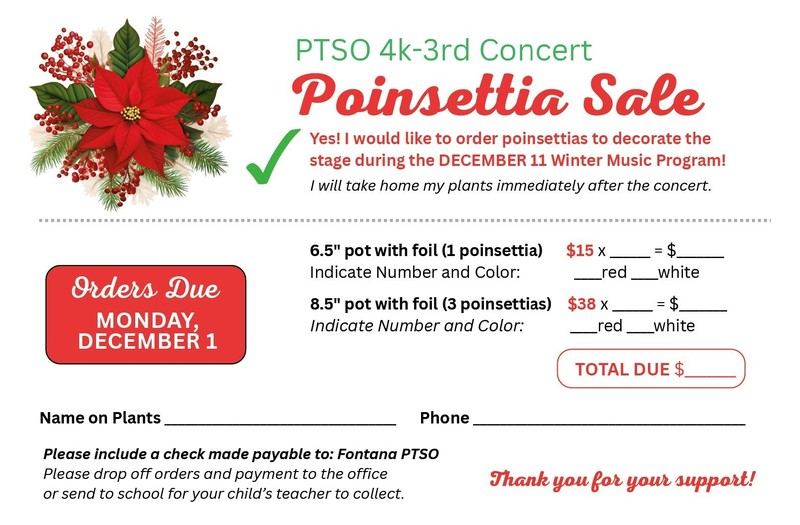 Poinsettia Sale Information