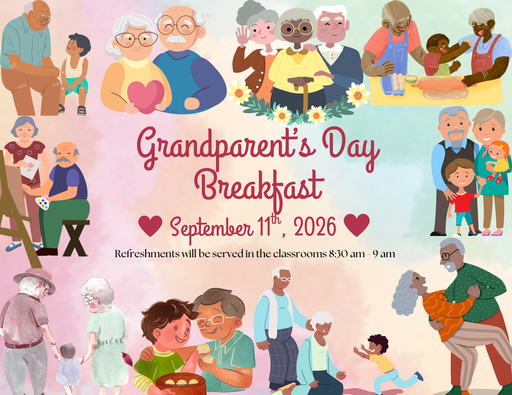 Grandparent's Day Breakfast 9/11/2026 830 to 9 am