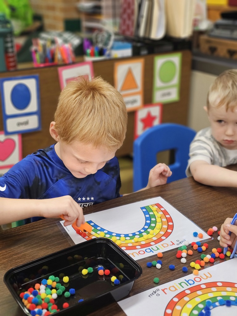 Preschool fine motor skills making rainbows
