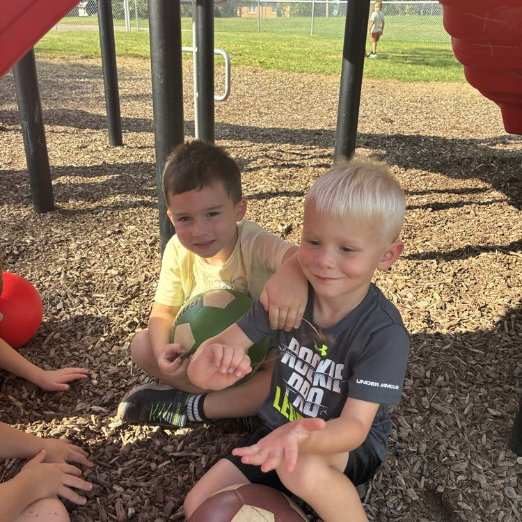 Our preschoolers are loving this weather at recess!