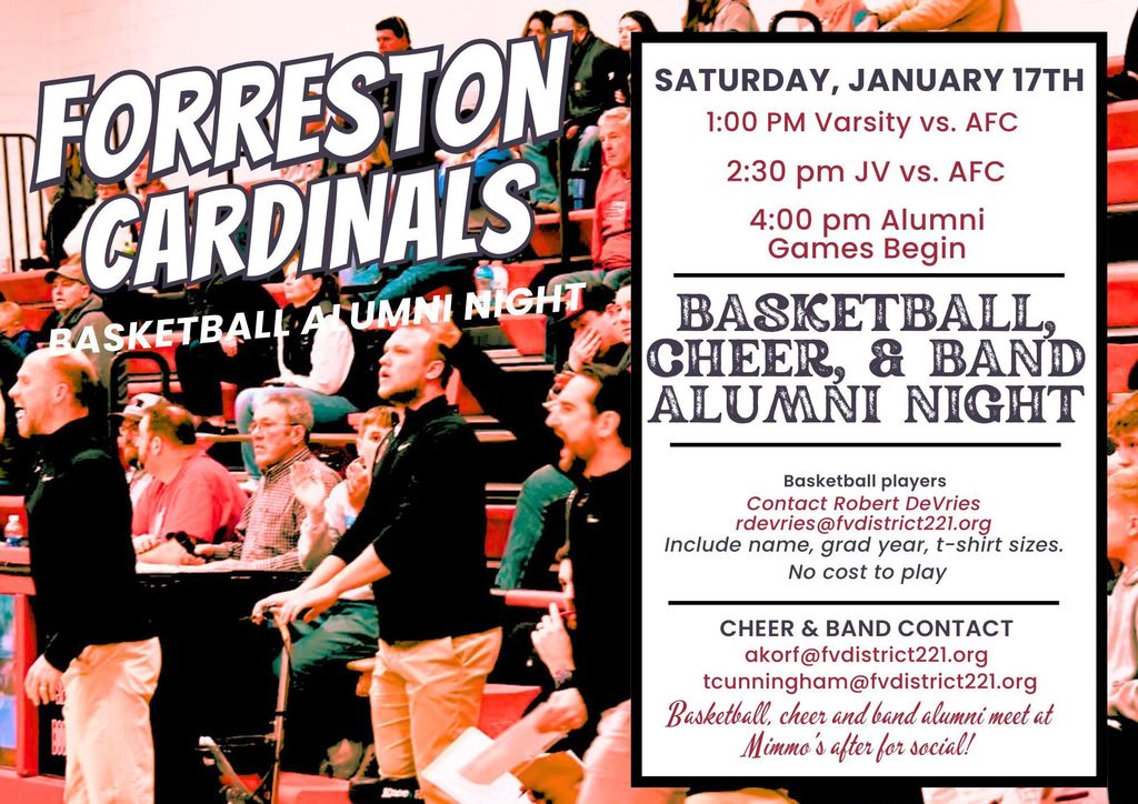 Forreston Cardinals Basketball Alumni Night Flier 3 (1)
