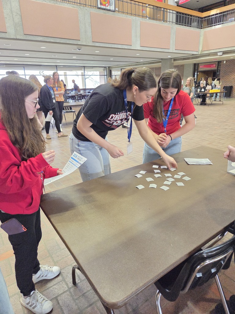 Students playing a Minute to Win It Game