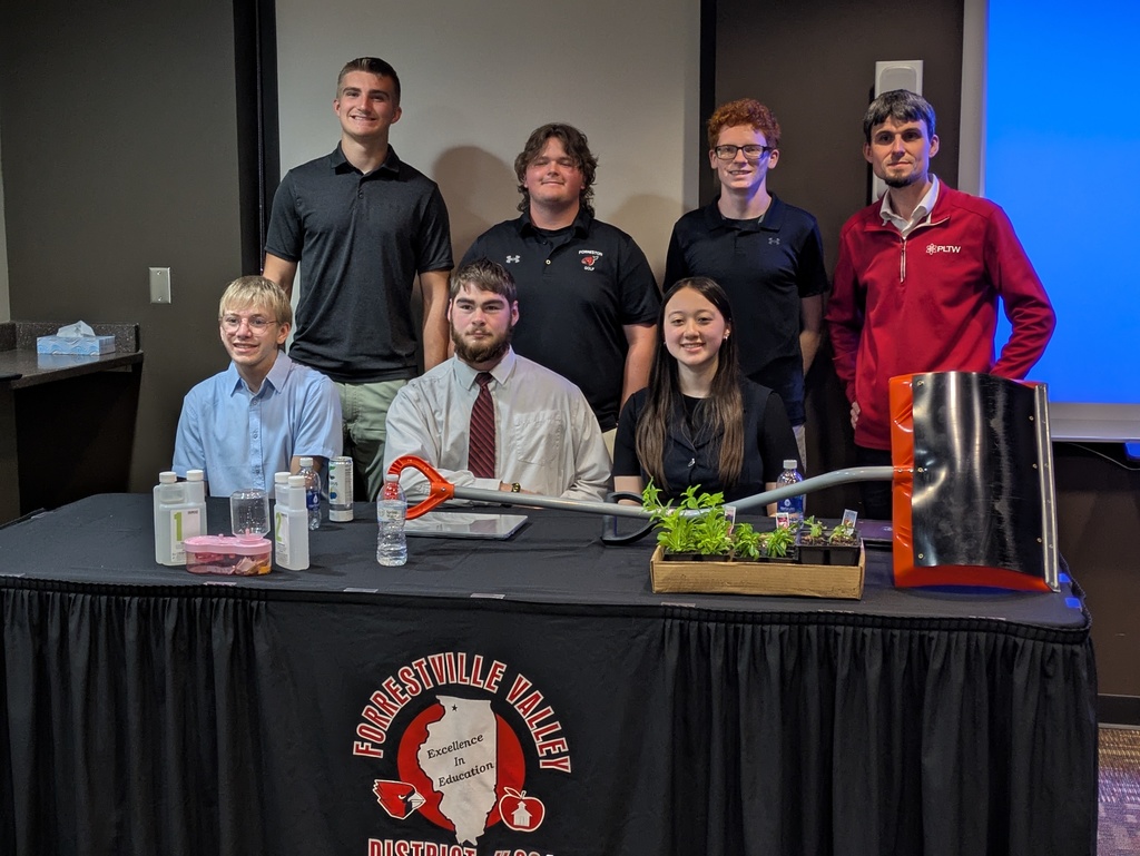 senior engineering students with teacher, Mr. Stauffer