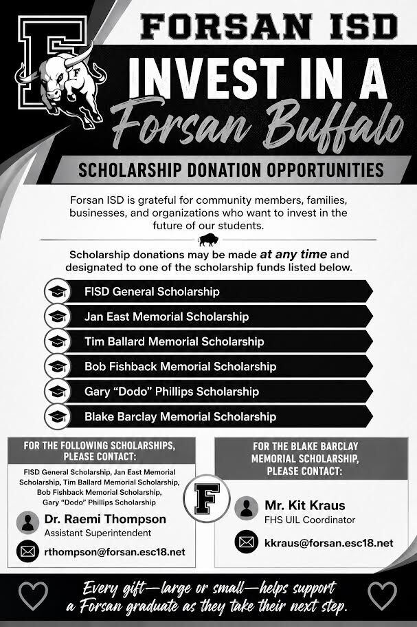 Are you interest in investing in a Forsan Buffolo? Here are some scholarship donation opportunities!