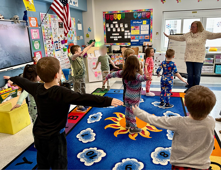 Mrs. Ballard visiting K