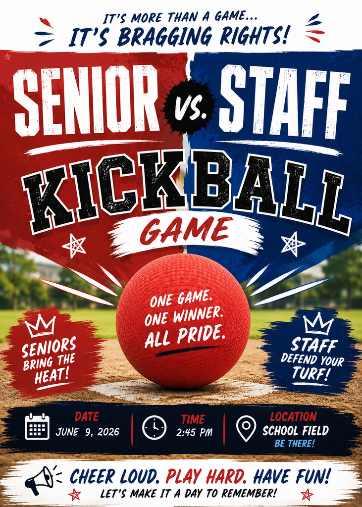 senior vs. staff kickball game