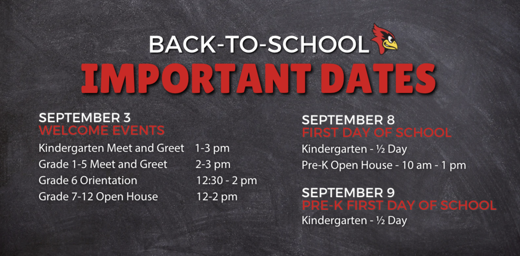 important dates for back to school