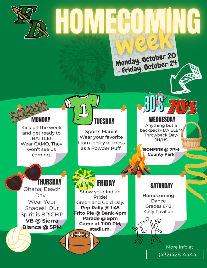 Homecoming Week Events Oct. 20th- Oct. 24th!