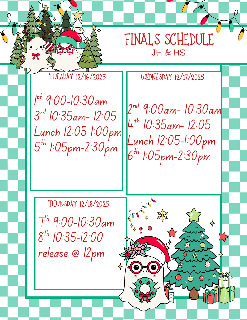 jh/hs final's schedule
