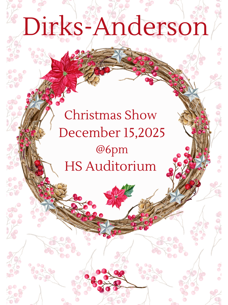 Red and Brown Illustrated Merry Christmas Poster dirks anderson show