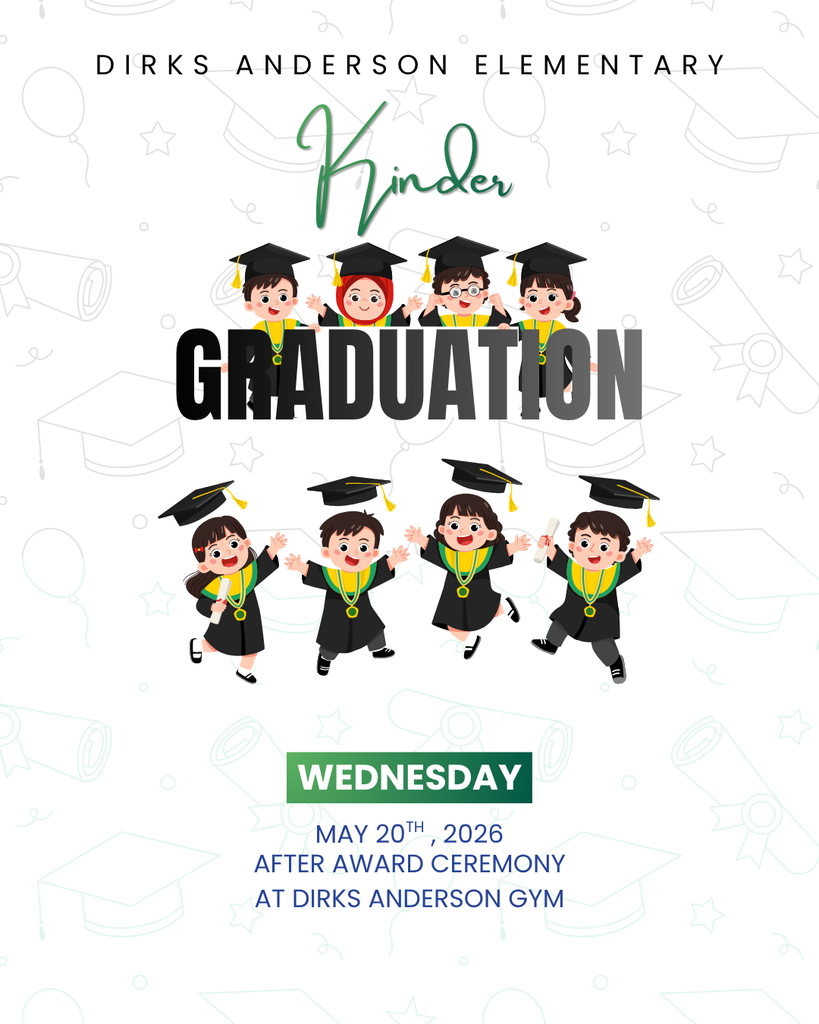 Reminder kinder Graduation may 20th after awards at the elementary gym