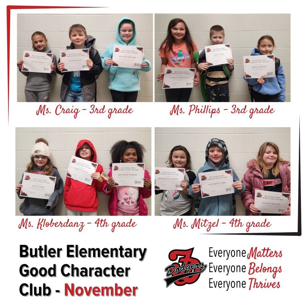 Butler Elementary Good Character Club