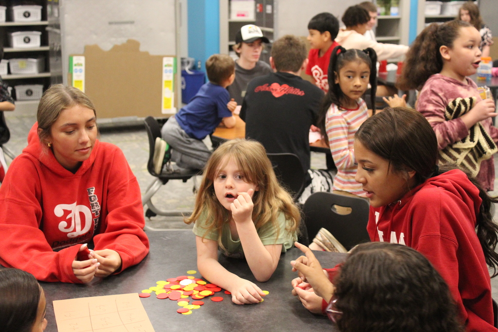 students playing  a game