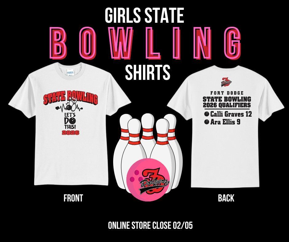 girls state bowling shirts