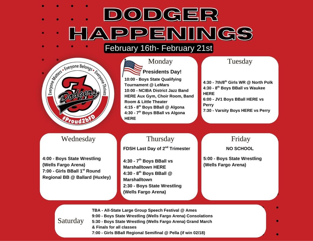 Dodger Happenings Feb 16-21