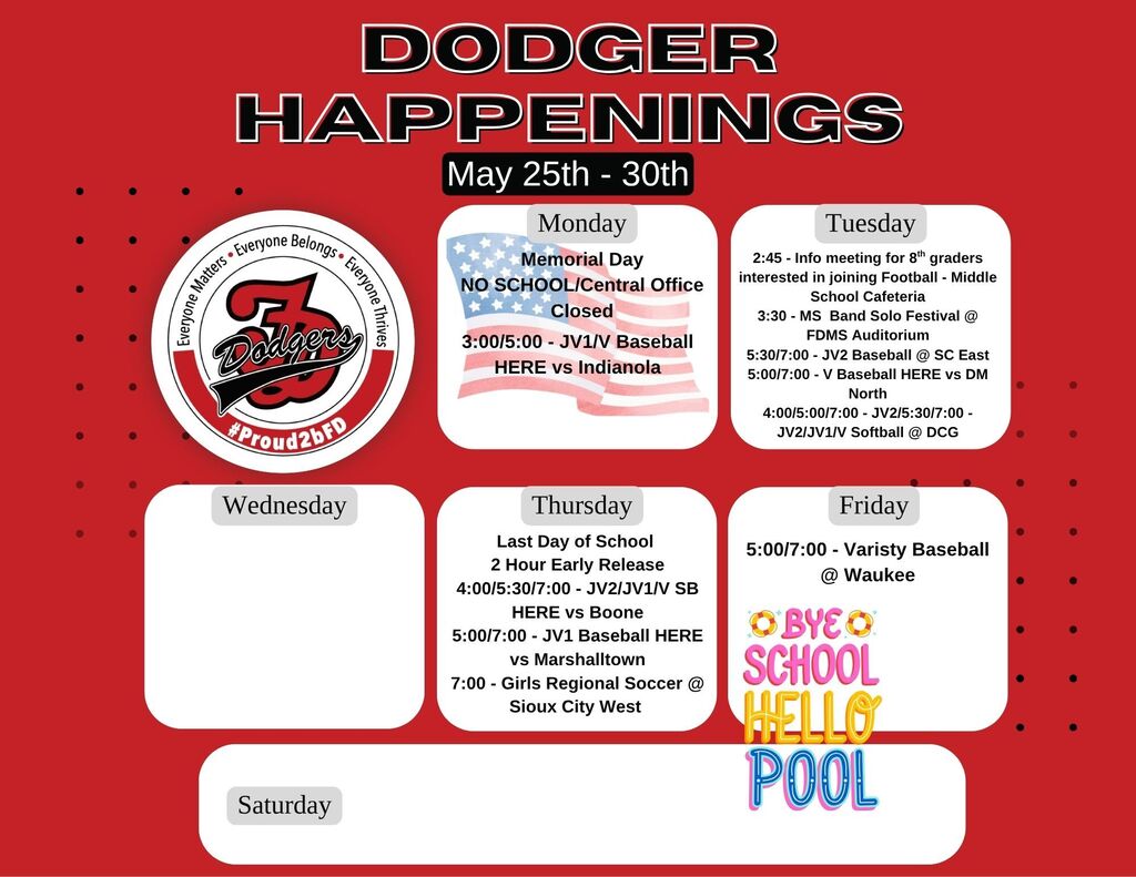 Week of May 25th-30th