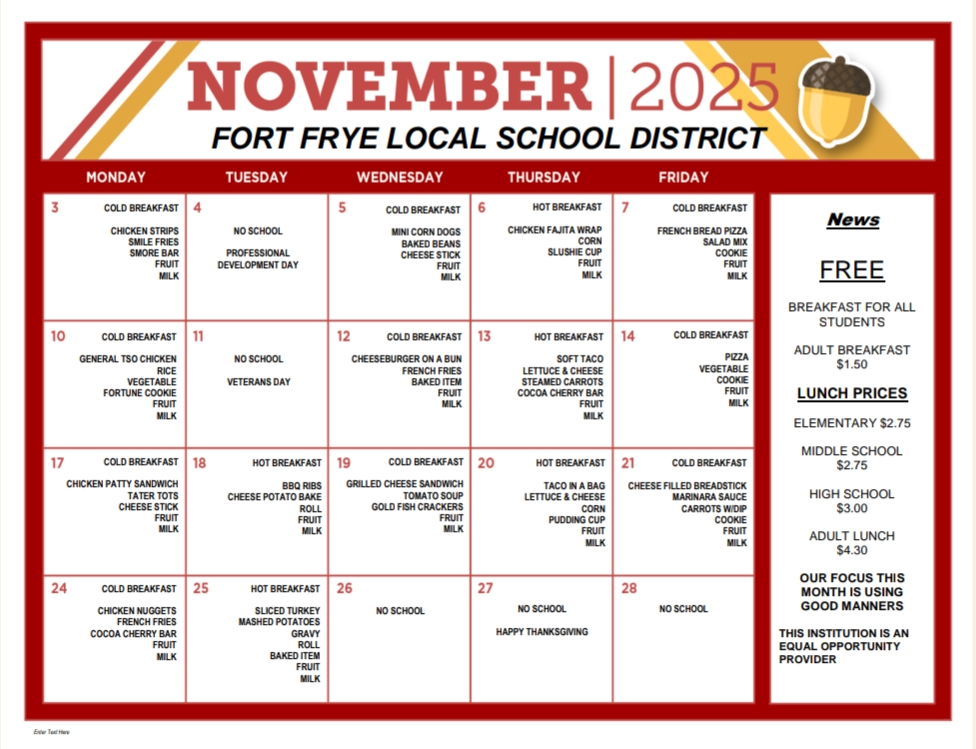 November Menu
