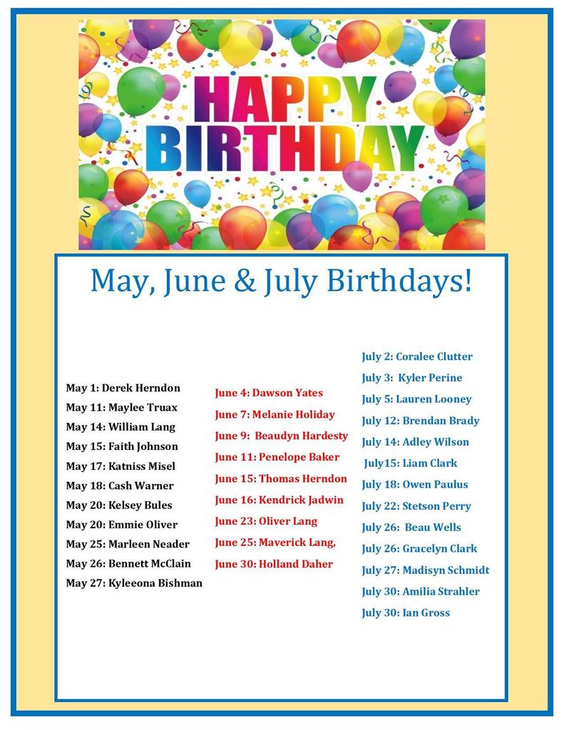 bday list