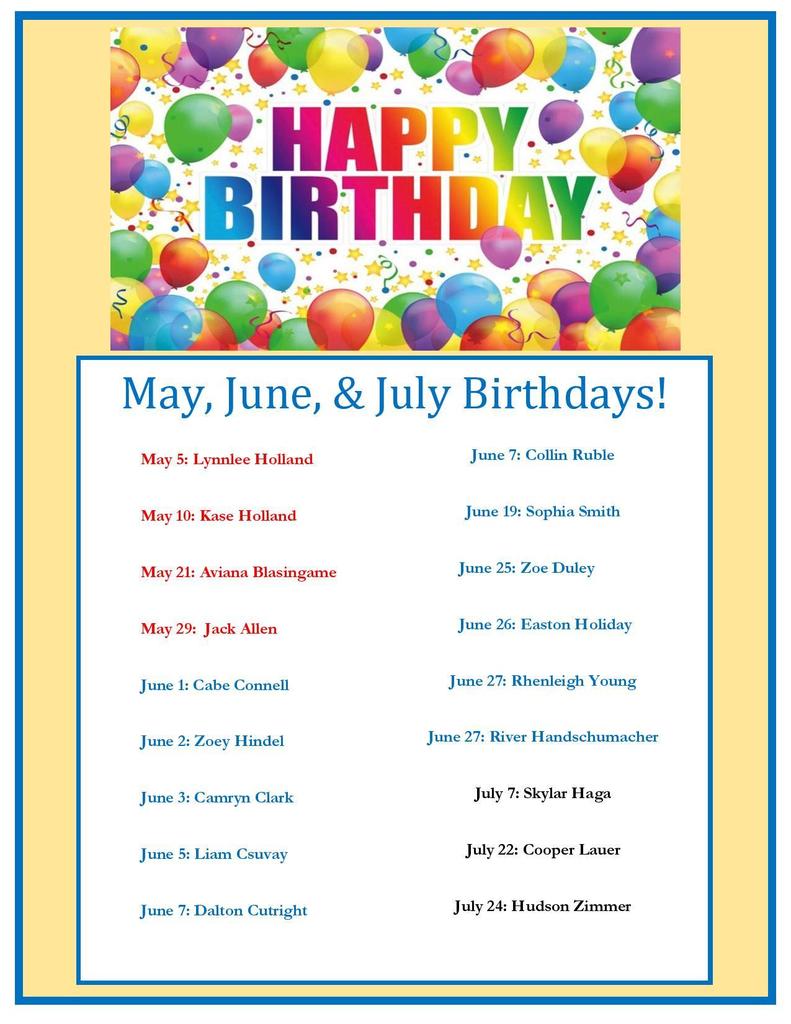 bday list