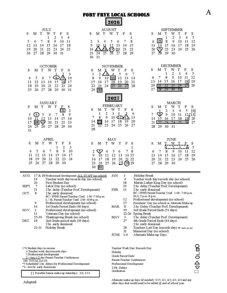 2026-2027 calendar