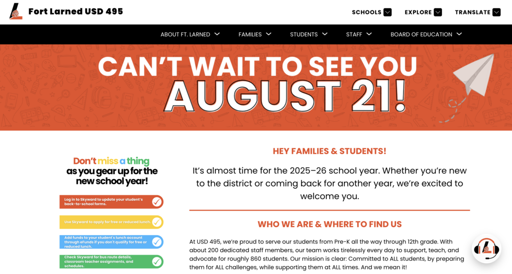 back to school guide webpage