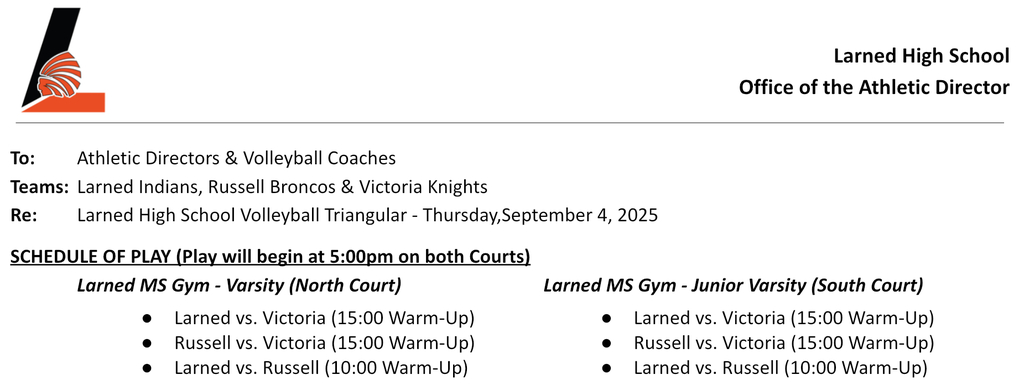 Schedule of Play