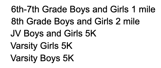 Schedule of Races