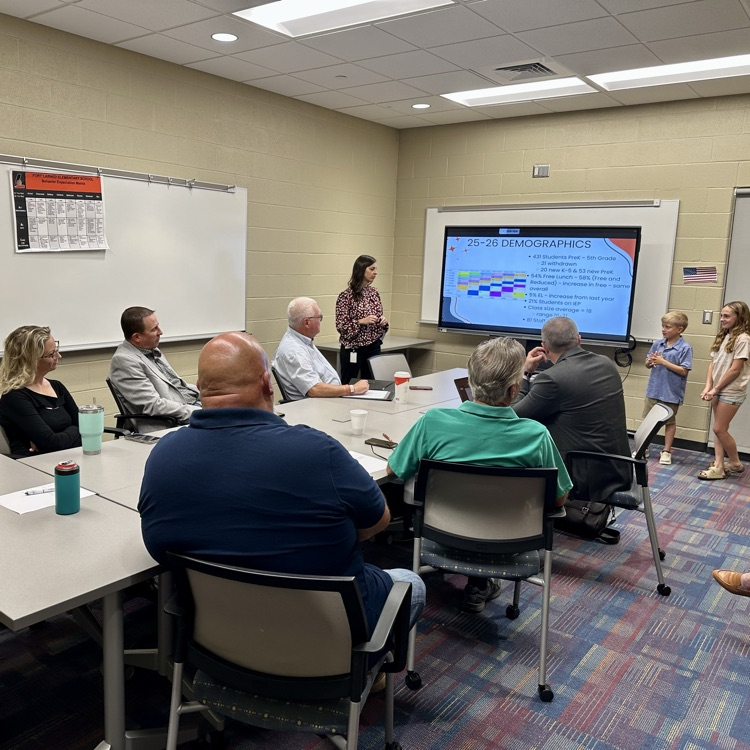 3rd graders presenting to board