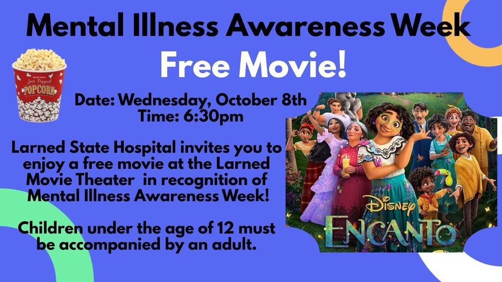 free movie on October 8 at 6:30 PM. Showing Encanto!
