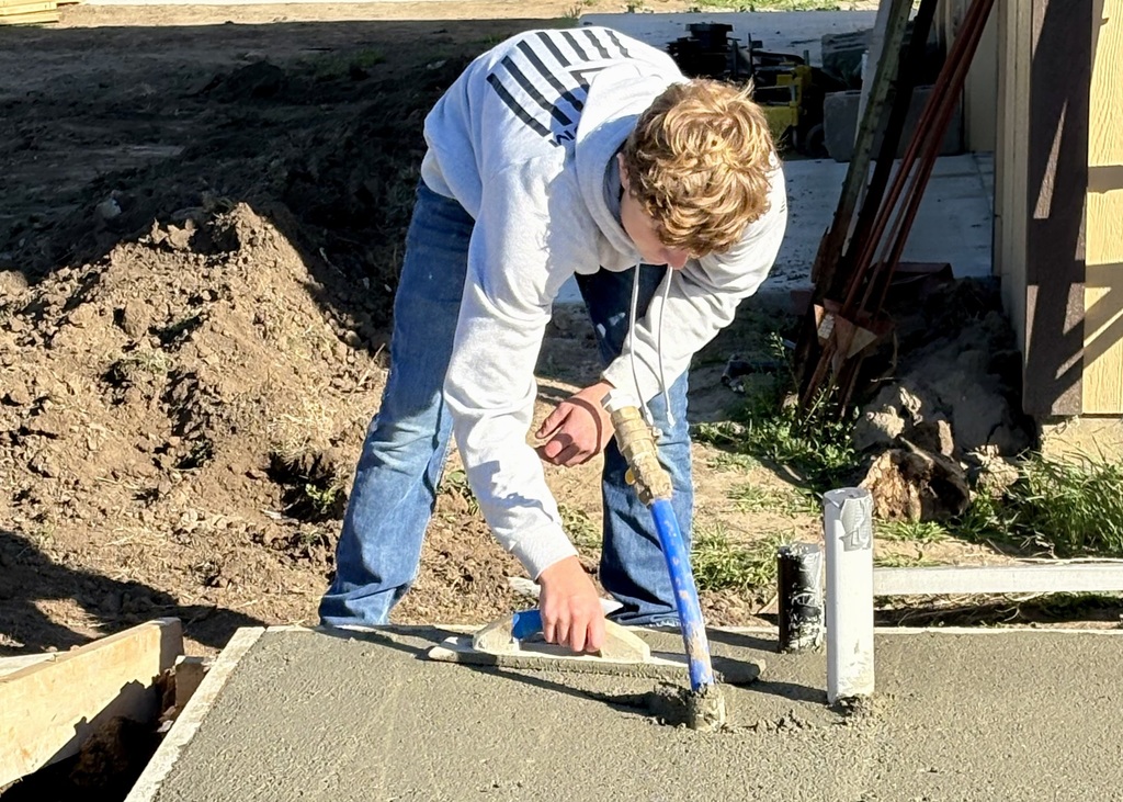 pouring concrete