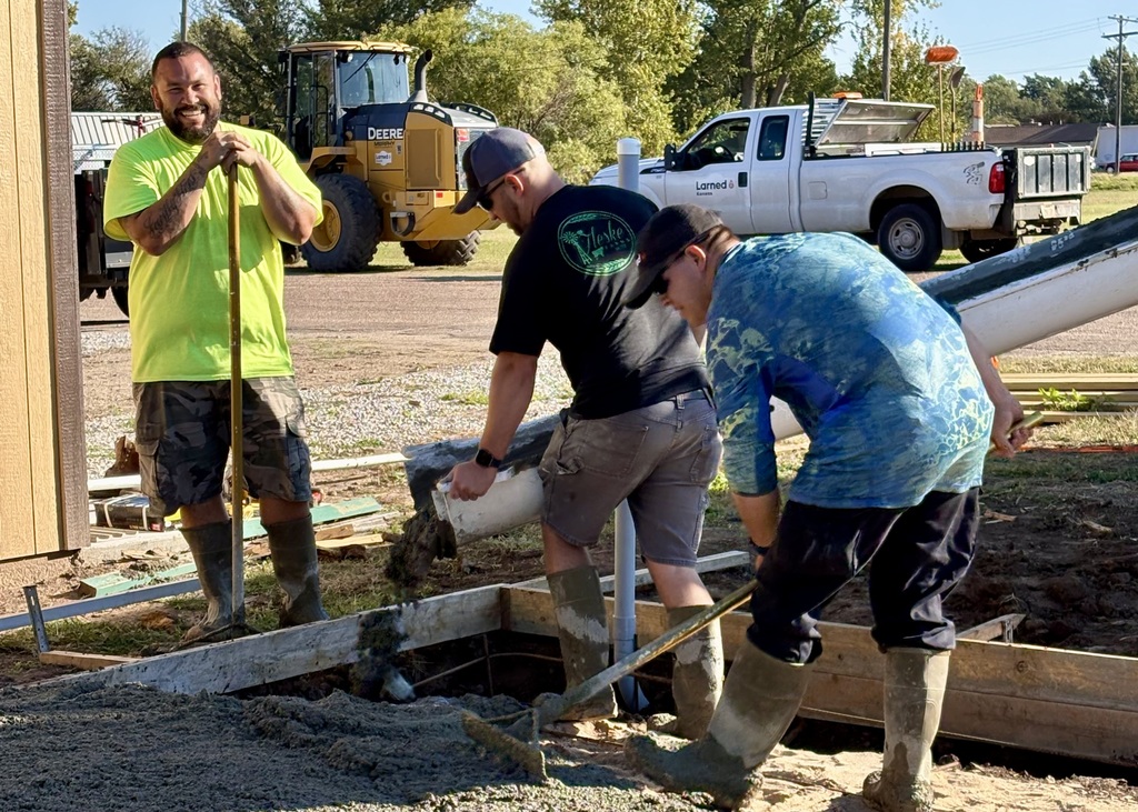 pouring concrete