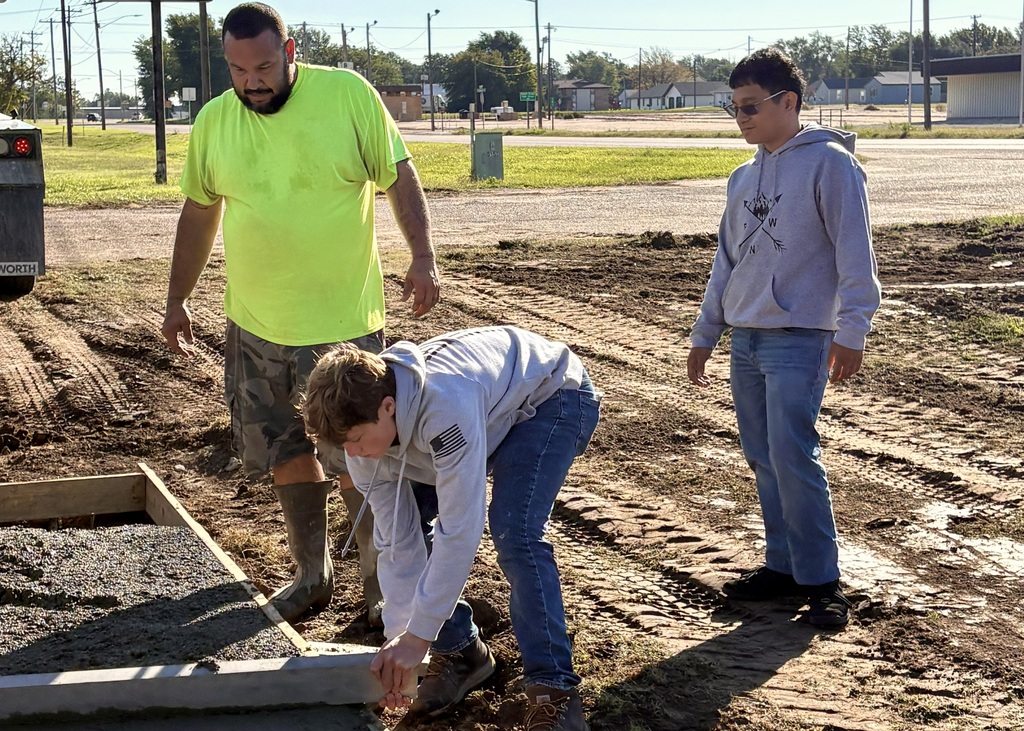 pouring concrete