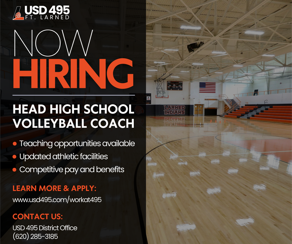 Now Hiring: Head Volleyball Coach at Larned High School