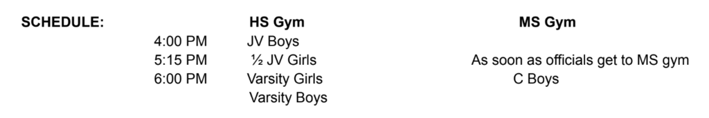 Lyons Schedule of Play
